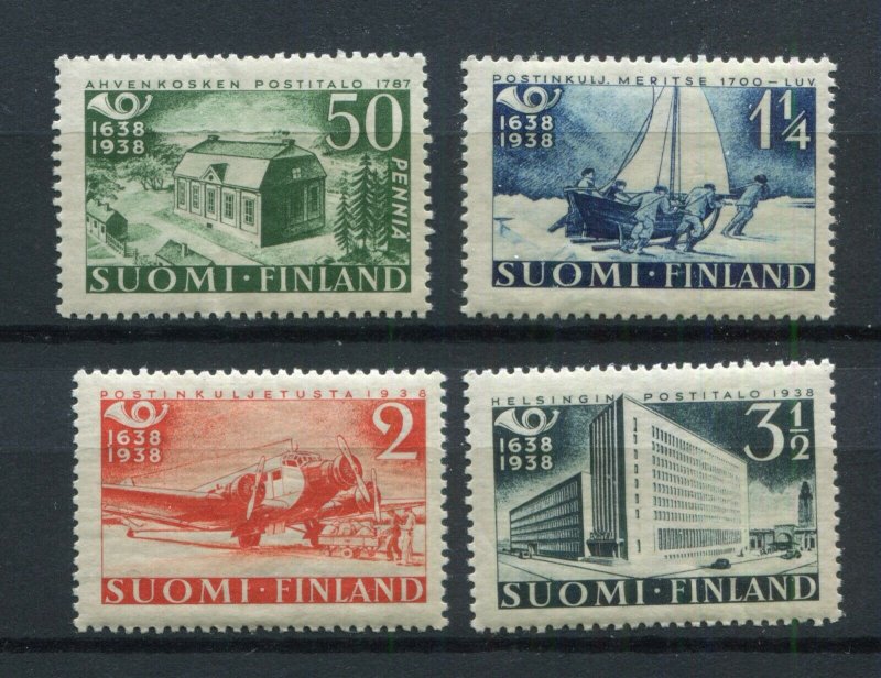 FINLAND 1938 GOOD 300 YEARS OF POSTAL SERVICES 215-218 FACIT 217-220 PERFECT MNH