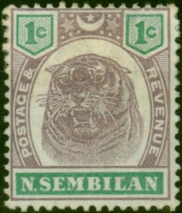 Negri Sembilan 1899 1c Dull Purple & Green SG5 Fine MM