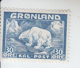 1938 Greenland Polar Bear (Scott 7) MH