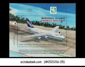 MARSHALL ISLANDS - 1998 DROUGHT RELIEF /  AIRPLANES - Miniature sheet MNH