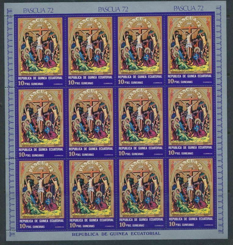 Guinea Ecuatorial 1972 PASCUA Religion Art MNH x 7 Sheets(84 Stamps)GU15