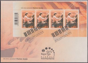 HUNGARY SC # 4308.1 FDC HONOURING HUNGARIAN JEWISH PIANIST ANNIE FISCHER