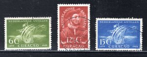 Netherlands Antilles #203-205  VF/XF, Used, CV $8.50 ....  4210109