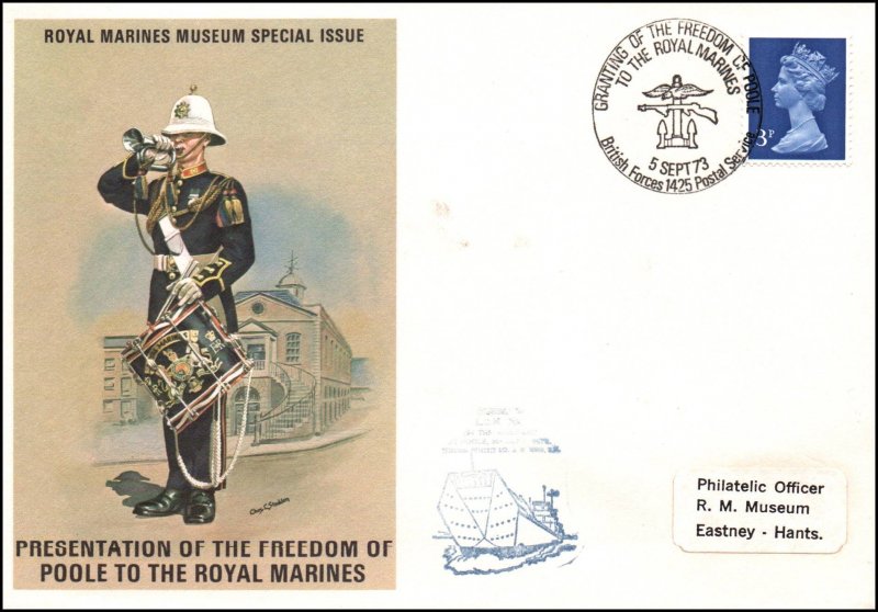 Great Britain Freedom of Poole Royal Marines Mmuseum 1975 Cover