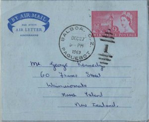 Canal Zone 9d QEII and Parliament Buildings Air Letter 1969 Balboa, C.Z. Paqu...