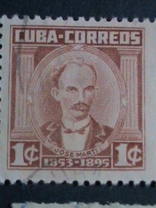 ​CUBA- 1954-SC#519//528- 11 CUBA FAMOUS PERSONS USED STAMPS-SET-VERY FINE