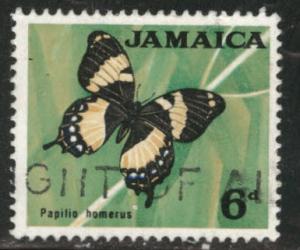 Jamaica Scott 223 Used 1964 butterfly stamp