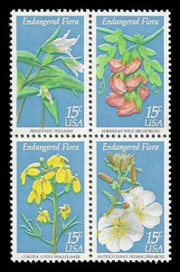 PCBstamps   US #1783/1786a Block 60c(4x15c)Endangered Flowers, MNH, (10)
