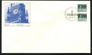 1194A Canada 38c Parliament coil pair Official FDC