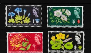 GB 1964 Botanical Congress Phosphor Mint MH 655p - 658p WS46089