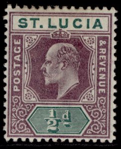 ST. LUCIA EDVII SG58, ½d dull purple & green, M MINT.