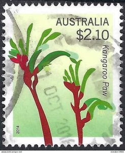 AUSTRALIA 2014 $2.10 Multicoloured, Flowers - Floral Emblems Kangaroo Paw FU