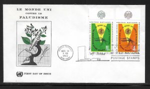 United Nations NY 102-103 Malaria Geneva Cachet FDC First Day Cover