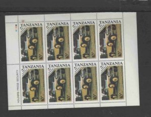 TANZANIA #265 1986 AUTOMOBILE MINT VF NH O.G SHEET 8