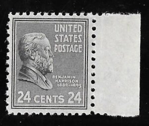 828 24 cent Ben Harrison Stamp mint OG NH EGRADED VF 83