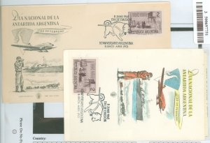 Argentina  10th anniv. argentina territory in antartica 2 FDC: on on postcard, one on cover both unaddressed