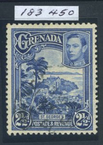 Grenada 1938 KGVI 2½d bright blue (p12½x13½) with Cert VFU. SG 157a. Sc 136a.