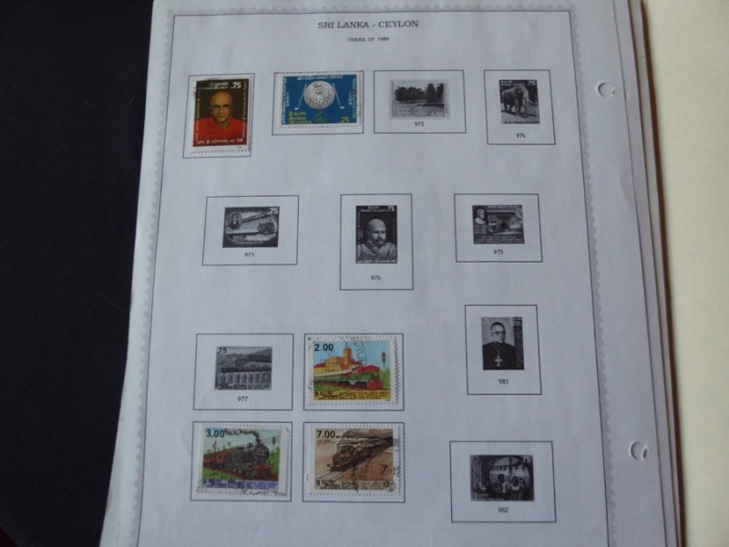 Sri Lanka 1973-1989 Stamp Collection on Album Pages