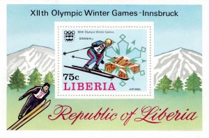Liberia 1976 Sc C210 Innsbruck Winter Olympics Souvenir Sheet S/S MNH Minisheet