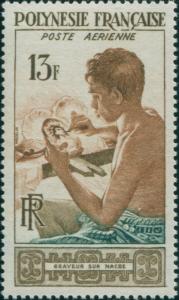 French Polynesia 1958 Sc#C24,SG13 13f Mother of Pearl Engraver MLH