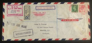 1950 Royal Navy Washington Dc USA Joint Mail Service Cover To Glasgow Scotland