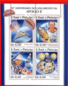 A3296 - SAO TOME & PRINCE, MISPEF ERROR, Miniature s: 2018 Apollo 8, Astronomy-