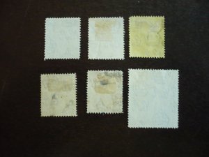 Stamps - Zanzibar - Scott#210,201,205,206,208,209 - Used Part Set of 6 Stamps