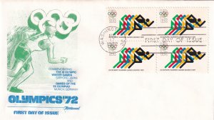 1972, Olympics Summer Games, Block/4, Fleetwood, FDC (E12709)