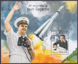 2014 Togo 5736/B968 80 years anniversary of Yuri Gagarin 10,00 €