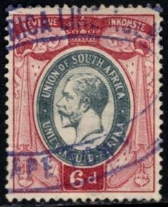 1931 South Africa Revenue King George V 6 Pence General Tax Duty Stamp Used