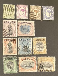 Labuan small used collection Scott# 43-6,49,57,72-3,75,79,82