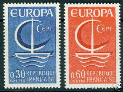 France  Scott 1163-4 MNH** Europa 66 CV 1,50 Euro