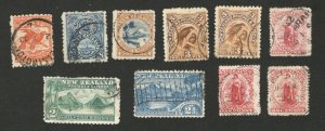 NEW ZEALAND - 10 USED OLD STAMPS - 1899/1907.