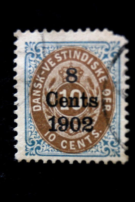 US/DANISH WEST INDIES - SCOTT# 25 - USED -  CAT VAL $42.50