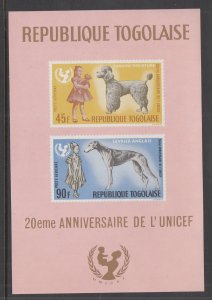 Togo C64a Dogs Souvenir Sheet NH VF