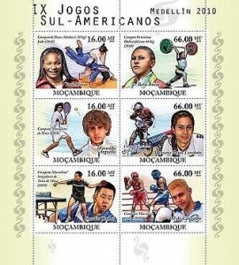 Mozambique - S. American Games - 6 Stamp Sheet 13A-383