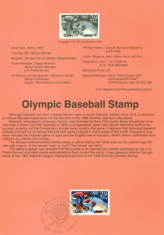 Olympic Baseball (USCPF2619)