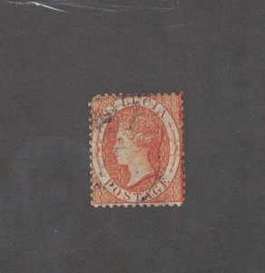 St Lucia 10 - Queen Victoria. Used. Single.  #02 STLUC10