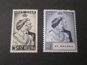 St Helena 1948 Sc 130-1 Silver Wedding set MNH