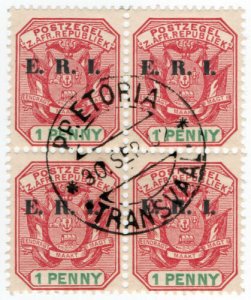 (I.B) Transvaal Postal : ERI Overprint 1d 