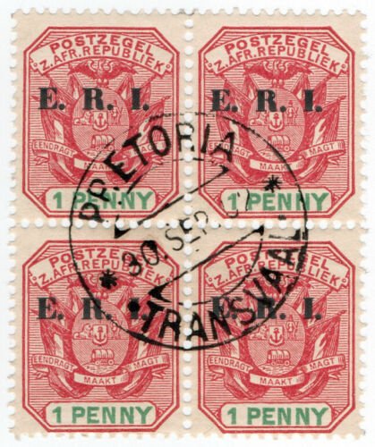 (I.B) Transvaal Postal : ERI Overprint 1d 