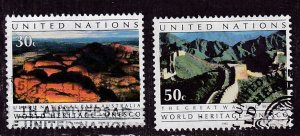 U. N. - New York # 601-602, World Heritage, Used