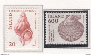 Sp787 1982 Iceland Seashells Marine Life Michel #576,7 1Set Mnh