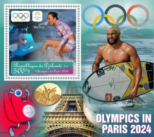 Olympic Games in Paris 2024 Surfing 2024 year, 6 sheets  perforated NEW MNH**