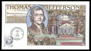 #2185 Thomas Jefferson Collins FDC