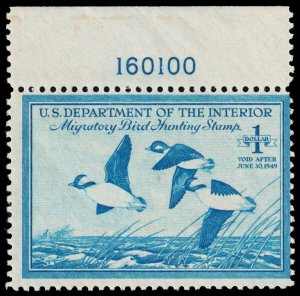 United States Hunting Permit Stamp Scott RW15 (1948) Mint NH VF, CV $60.00 C