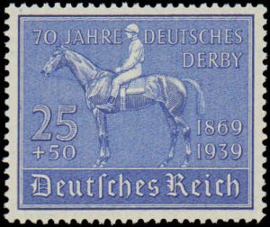 Germany #B144, Complete Set, 1939, Horses, Sports, Hinged