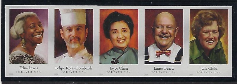 Modern Imperforate Stamps Catalog # 4922 26b Strip of 5 Celebrity Chefs Cooks