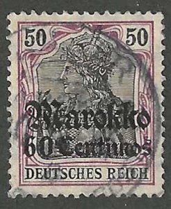 German Offices in Morocco, 1911, Scott #52, Used, Very Fine