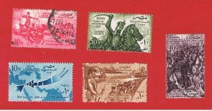 Egypt #400-404  MVFLH & VF used  Various Scenes   Free S/H 